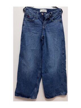 Hollister Women's Wide-Leg Dark Blue Denim Jeans